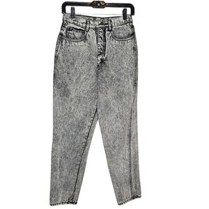 Vintage Rio Stephen Mardon Black Acid Wash Skinny Jeans High Rise Sz 11 90s‎ 80s